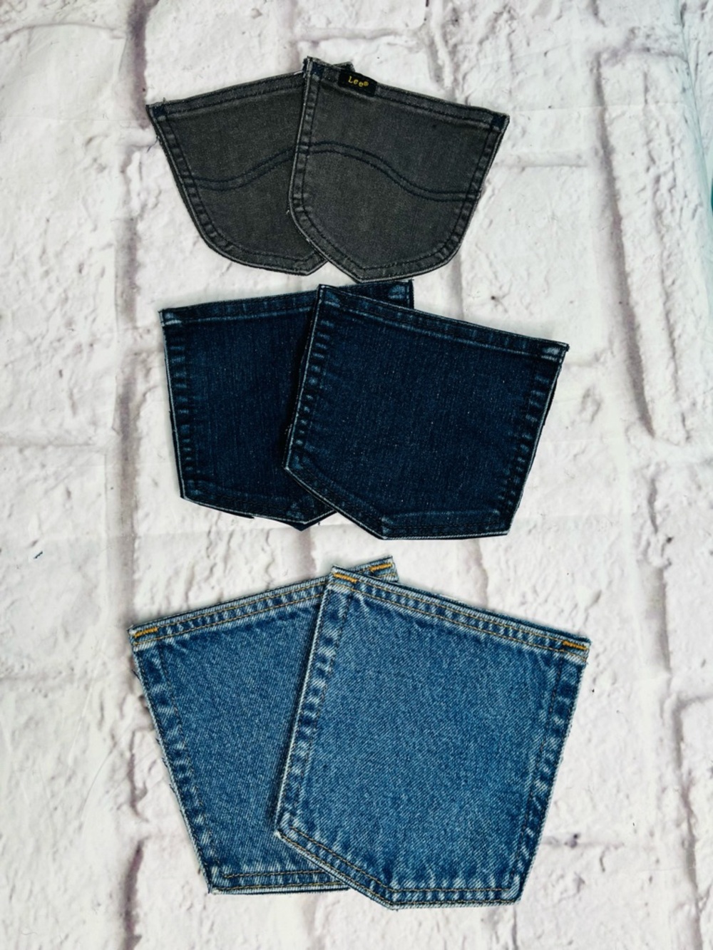 Jean Pockets for Crafting & Sewing Supplies set of 6 back pockets
